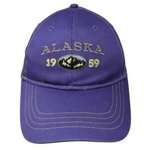 Alaska 1959 Strapback Baseball Cap Purple One Size Adjustable Embroidered Cotton